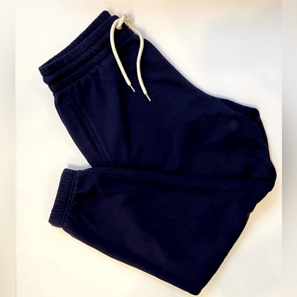 GAP Vintage Soft Knit Joggers Navy Cream Drawstring - Picture 7 of 16